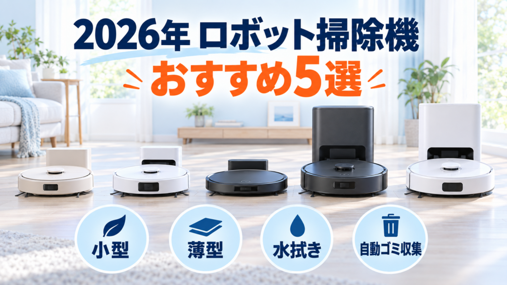 2026年ロボット掃除機おすすめ5選を小型・薄型・水拭き・自動ゴミ収集で比較