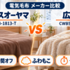 アイリスオーヤマEHB-1813-Tと広電CWB551B-CNの電気毛布をタイマー・肌触り・価格で比較