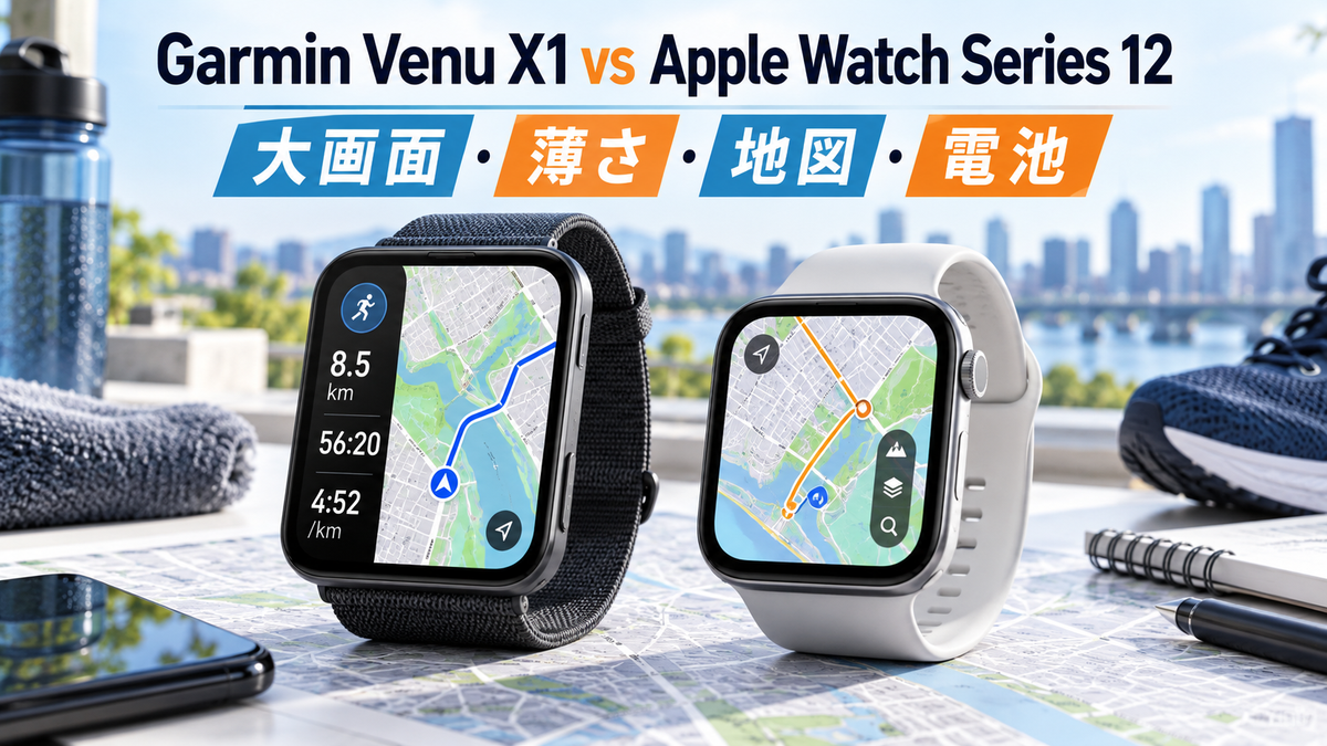 Garmin Venu X1とApple Watch Series 12の比較