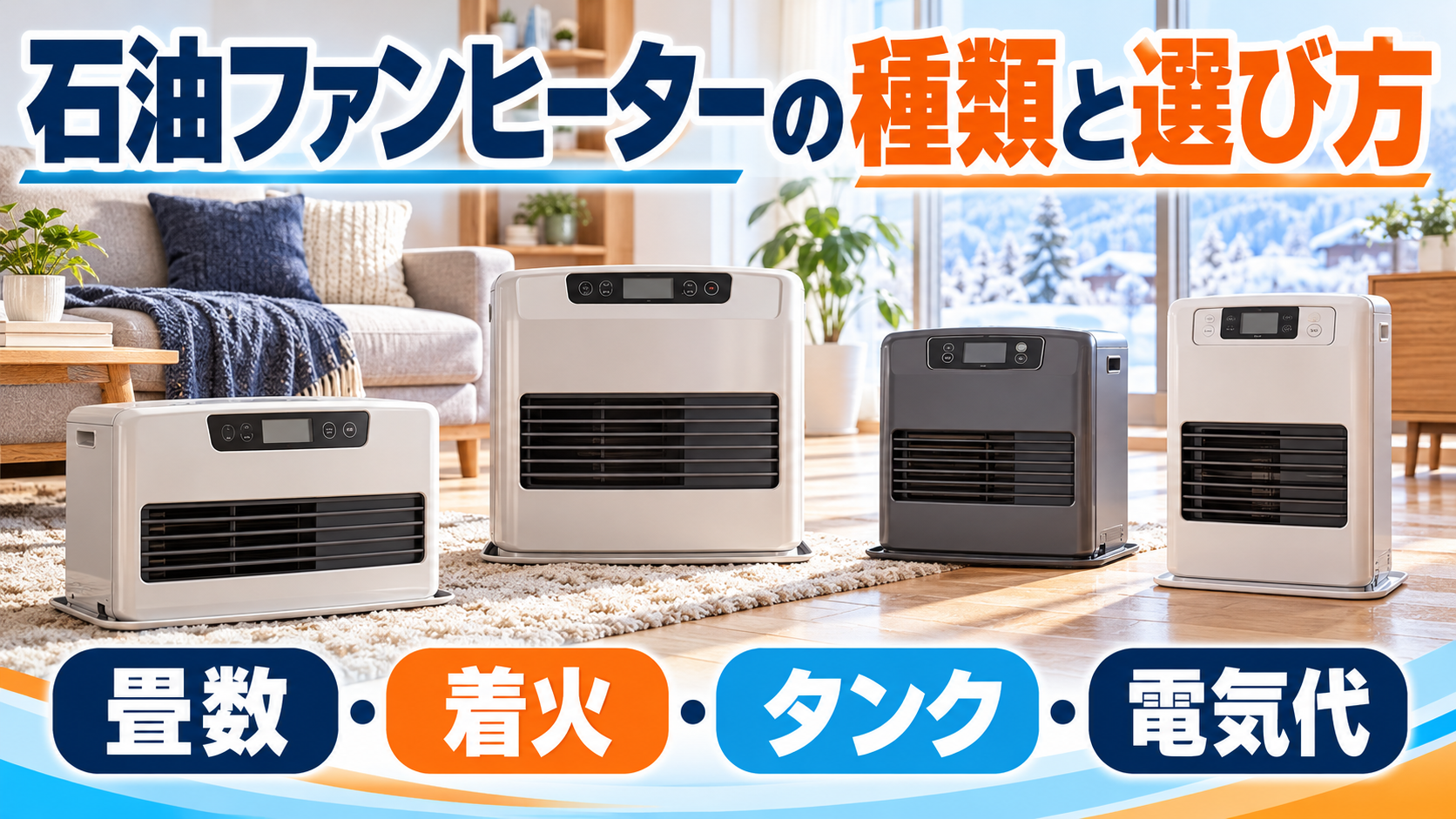 石油ファンヒーターの種類と選び方｜畳数・着火・タンク・電気代を確認